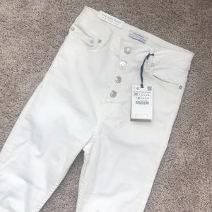 Zara high waist white jeans.
